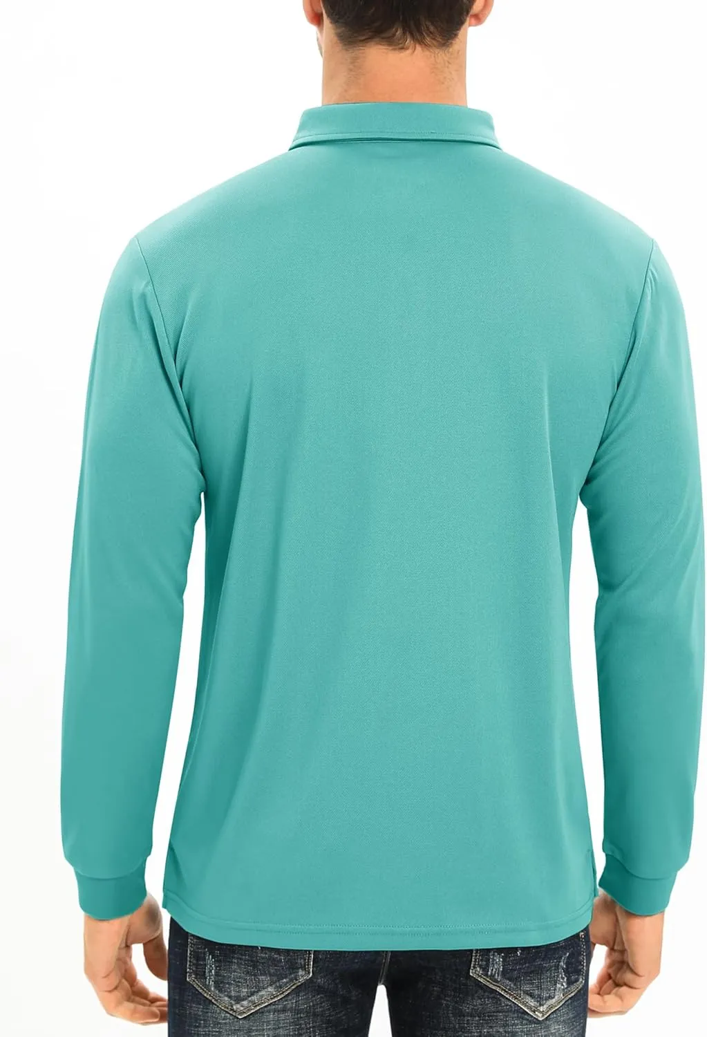 MAGCOMSEN Men's Polo Shirt Long Sleeve Golf Shirts Quick Dry Lightweight 3-Button Performance Work Fishing Athletic