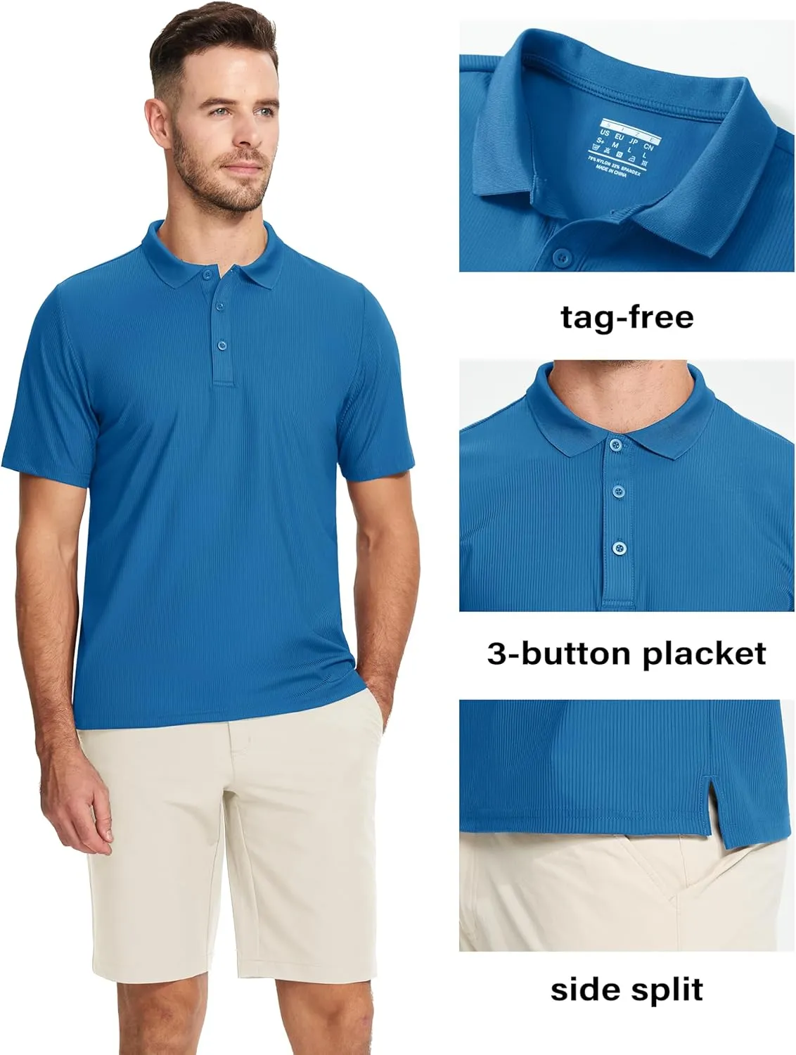 MAGCOMSEN Men's Polo Shirts Short Sleeve Collared Shirt Moisture Wicking Dry Fit Performance Golf Casual Work Shirts