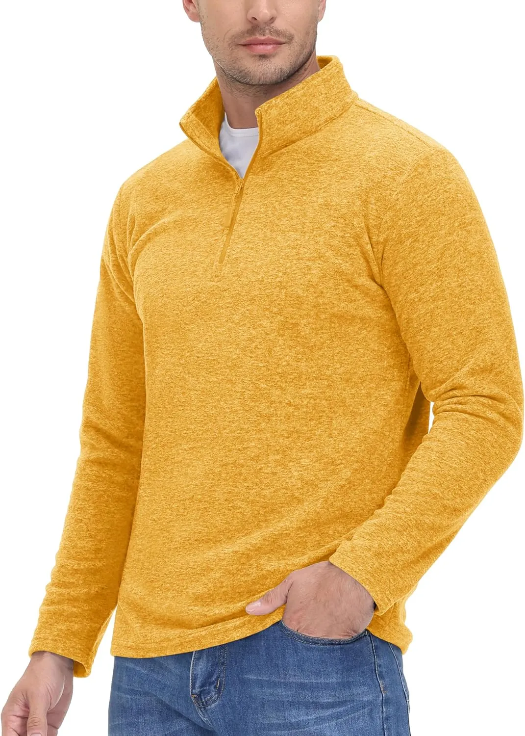 MAGCOMSEN Men's Shirts 1/4 Zip Fleece Pullover Mid-Weight Long Sleeve Sweatshirts Athletic Shirts