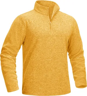 MAGCOMSEN Men's Shirts 1/4 Zip Fleece Pullover Mid-Weight Long Sleeve Sweatshirts Athletic Shirts