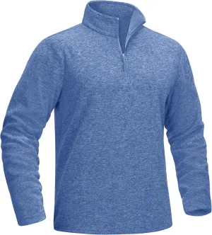 MAGCOMSEN Men's Shirts 1/4 Zip Fleece Pullover Mid-Weight Long Sleeve Sweatshirts Athletic Shirts