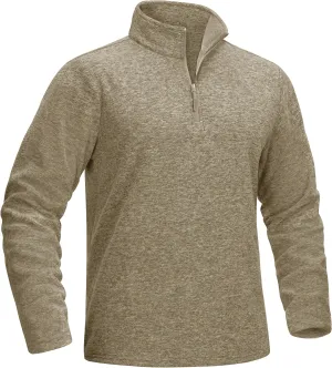 MAGCOMSEN Men's Shirts 1/4 Zip Fleece Pullover Mid-Weight Long Sleeve Sweatshirts Athletic Shirts