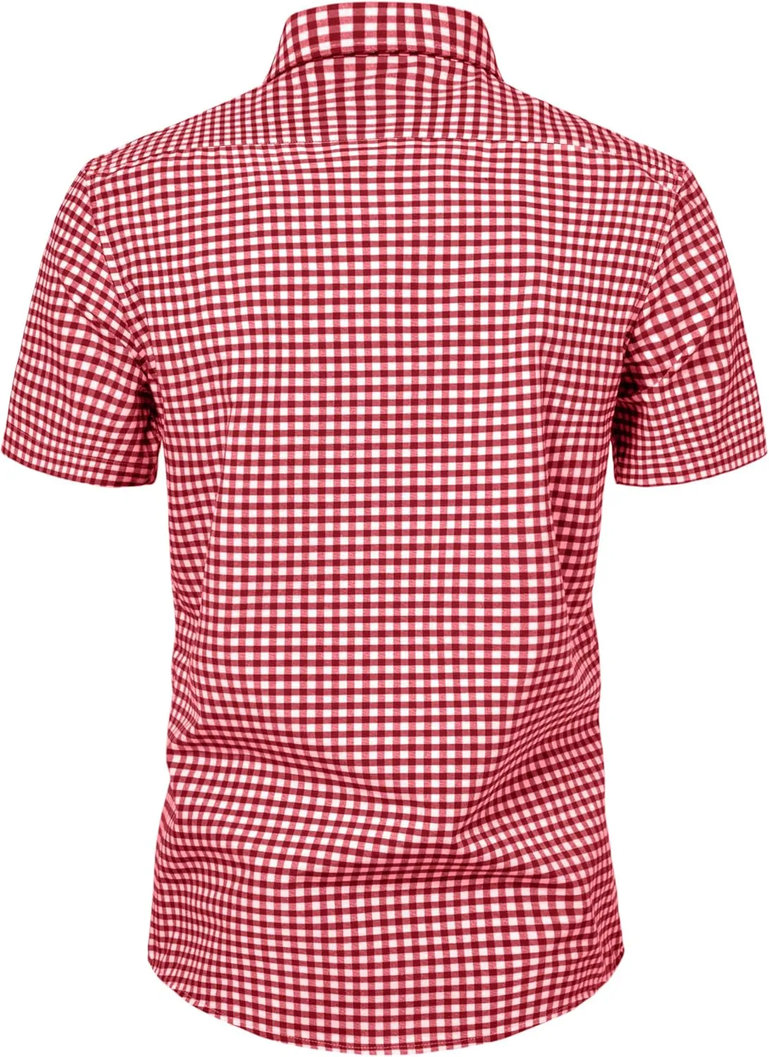 Manwan walk Mens Short Sleeve Plaid Casual Button Down Shirts Gingham Regular Fit Dress Shirts