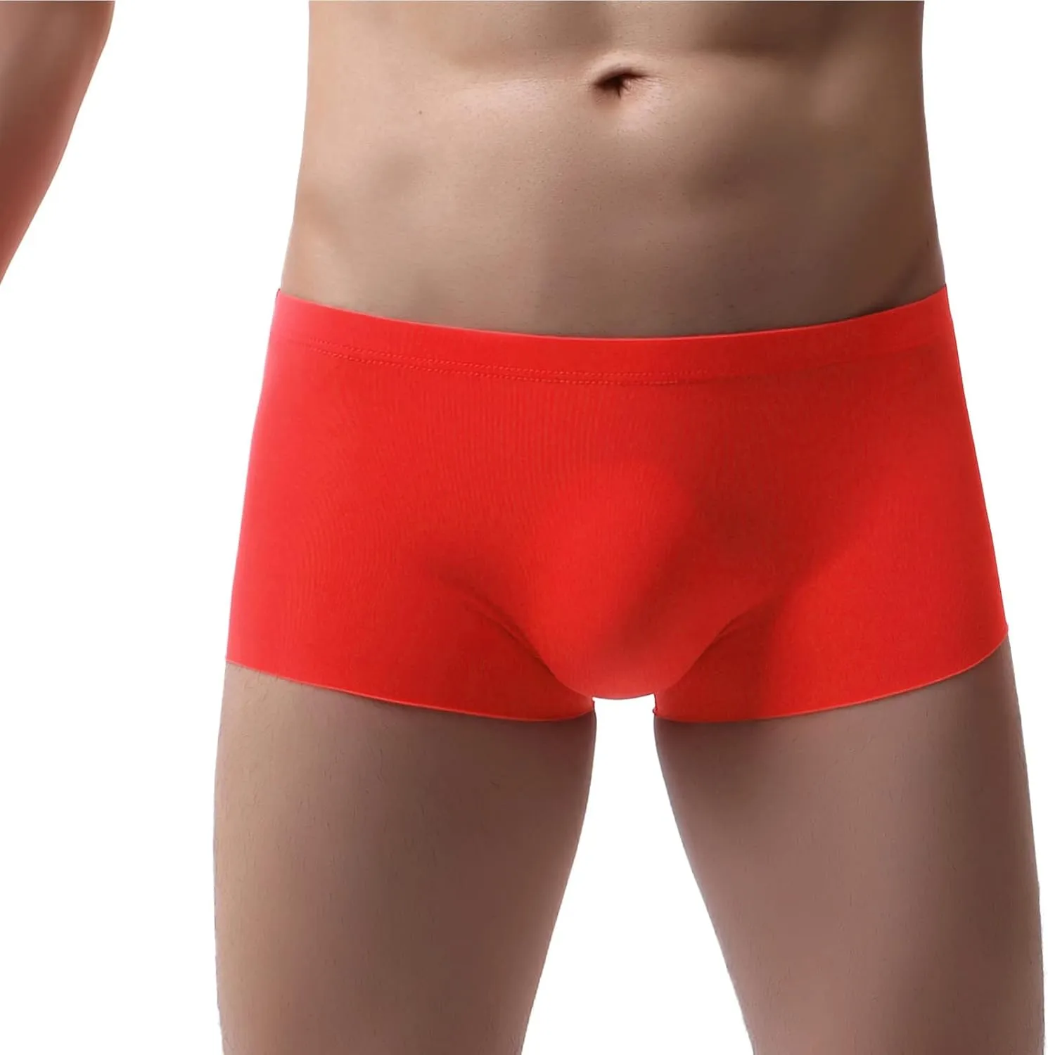 Men Underwear Men's Boxer Briefs Regular Long Spandex Knit Boxer