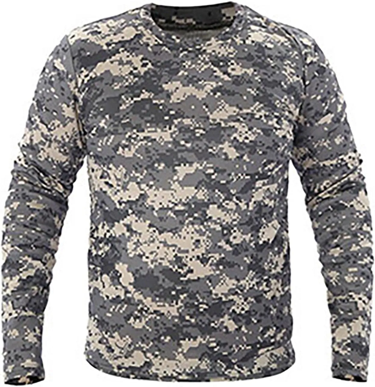 Men UPF 50  Sun Protection Camo Shirt Quick Dry Long Sleeve UV T Shirts Lightweight Moisture Wicking Athletic Hiking Tee Tops