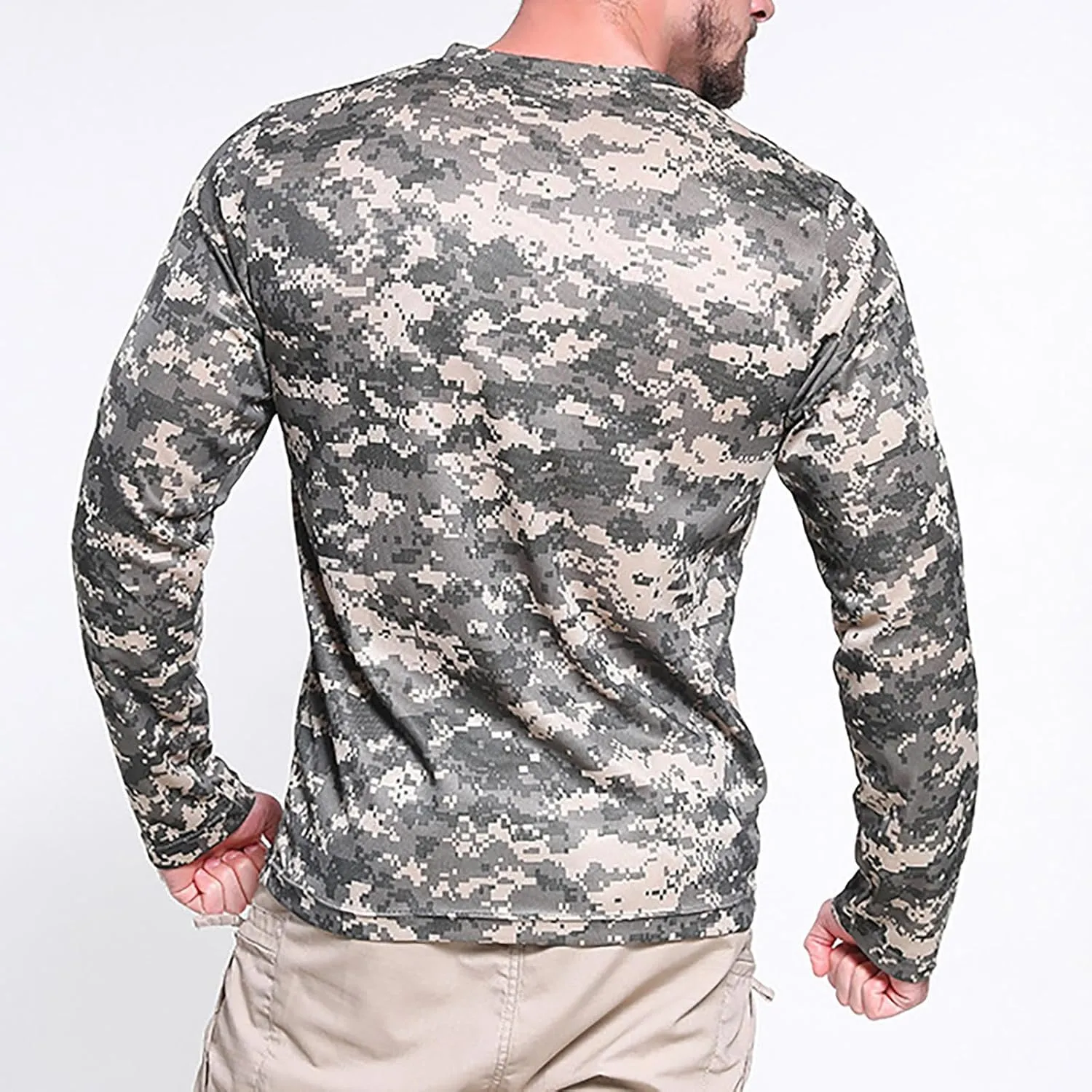 Men UPF 50  Sun Protection Camo Shirt Quick Dry Long Sleeve UV T Shirts Lightweight Moisture Wicking Athletic Hiking Tee Tops