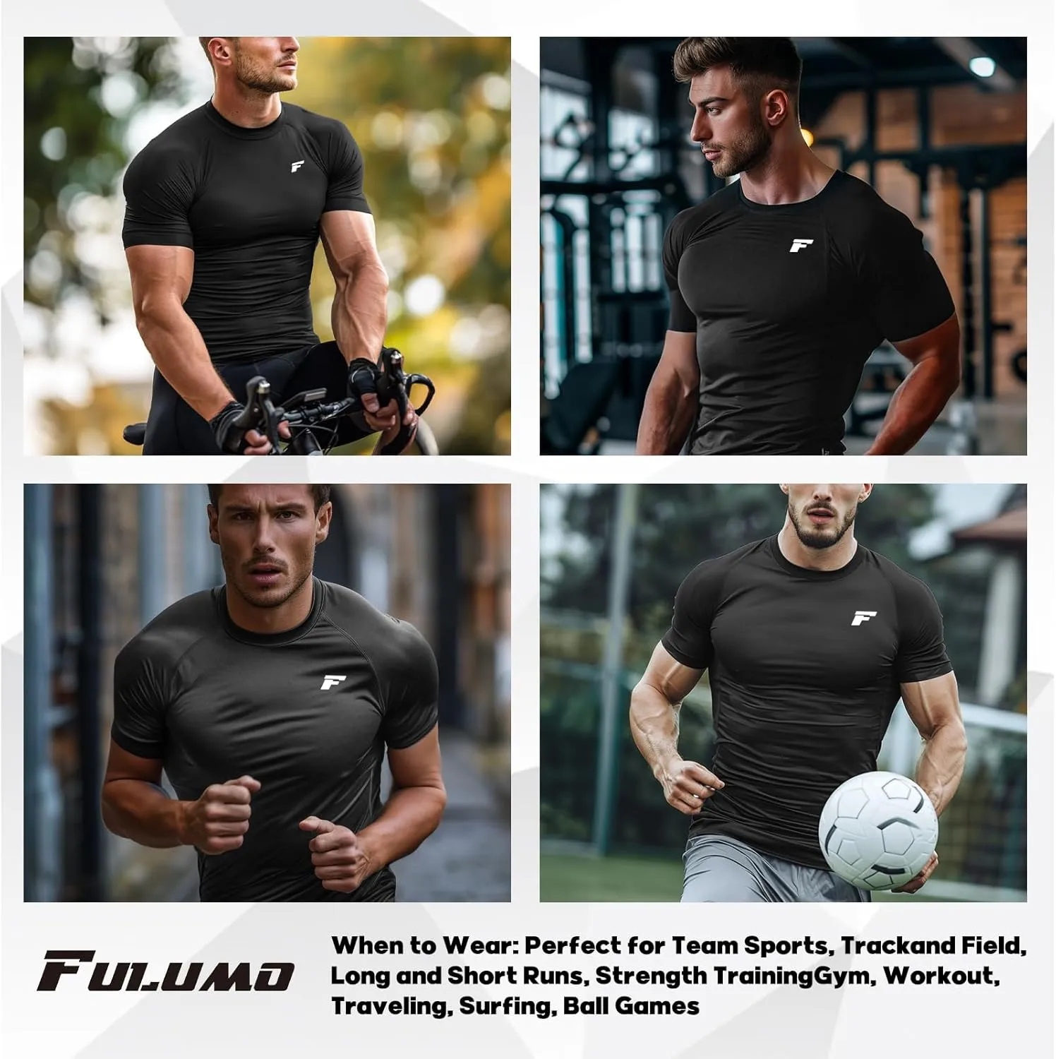 Mens 2-Pack Short-Sleeve Cooling Shirts with UPF 50  UV Sun Protection, Quick Dry for Fitness & Running