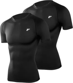 Mens 2-Pack Short-Sleeve Cooling Shirts with UPF 50  UV Sun Protection, Quick Dry for Fitness & Running