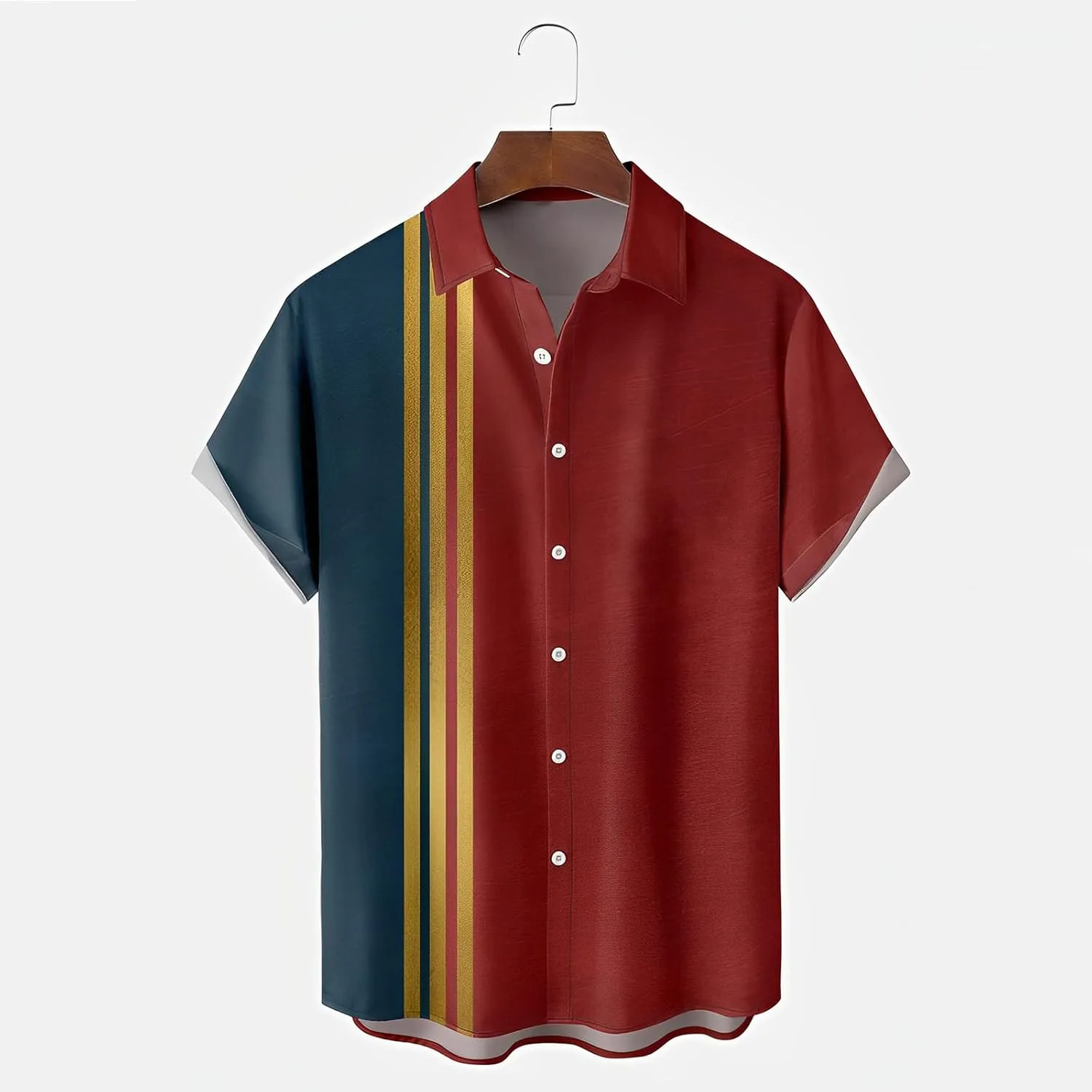 Men's 4th of July Shirts Button Up Patriotic American Flag Red White Blue Hawaiian Shirt Fourth of July Shirts
