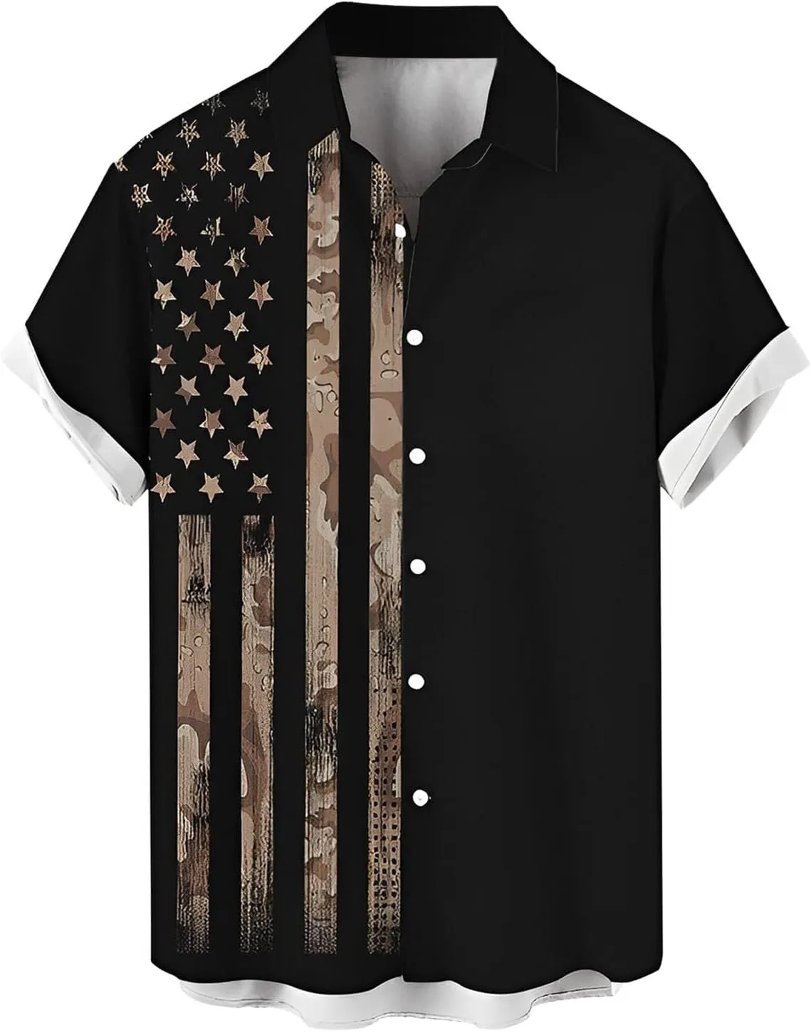 Men's 4th of July Shirts Button Up Patriotic American Flag Red White Blue Hawaiian Shirt Fourth of July Shirts