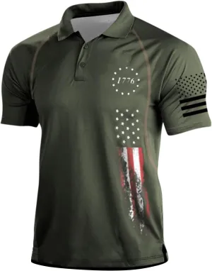 Men's American Flag Patriotic 1776 Shirt Vintage American 4th of July Short Sleeve Independence Day T-Shirt