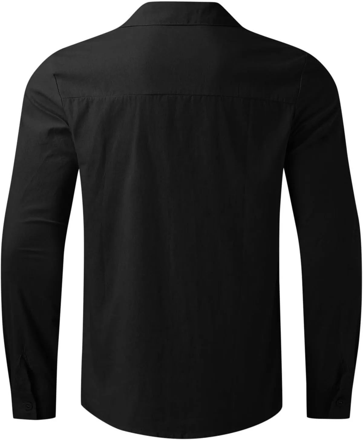 Men's Casual Button Down Shirt Cotton Solid Color Pocket Long Sleeve Shirt Top Long Sleeve T Shirt Men Mens Shirts