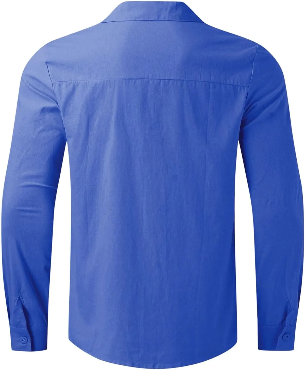 Men's Casual Button Down Shirt Cotton Solid Color Pocket Long Sleeve Shirt Top Long Sleeve T Shirt Men Mens Shirts