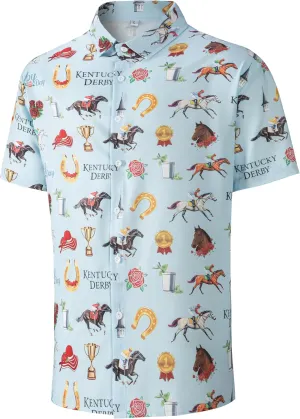 Men's Casual Button Down Shirts Regular Fit Print Short Sleeve Hawaiian Shirt for Men