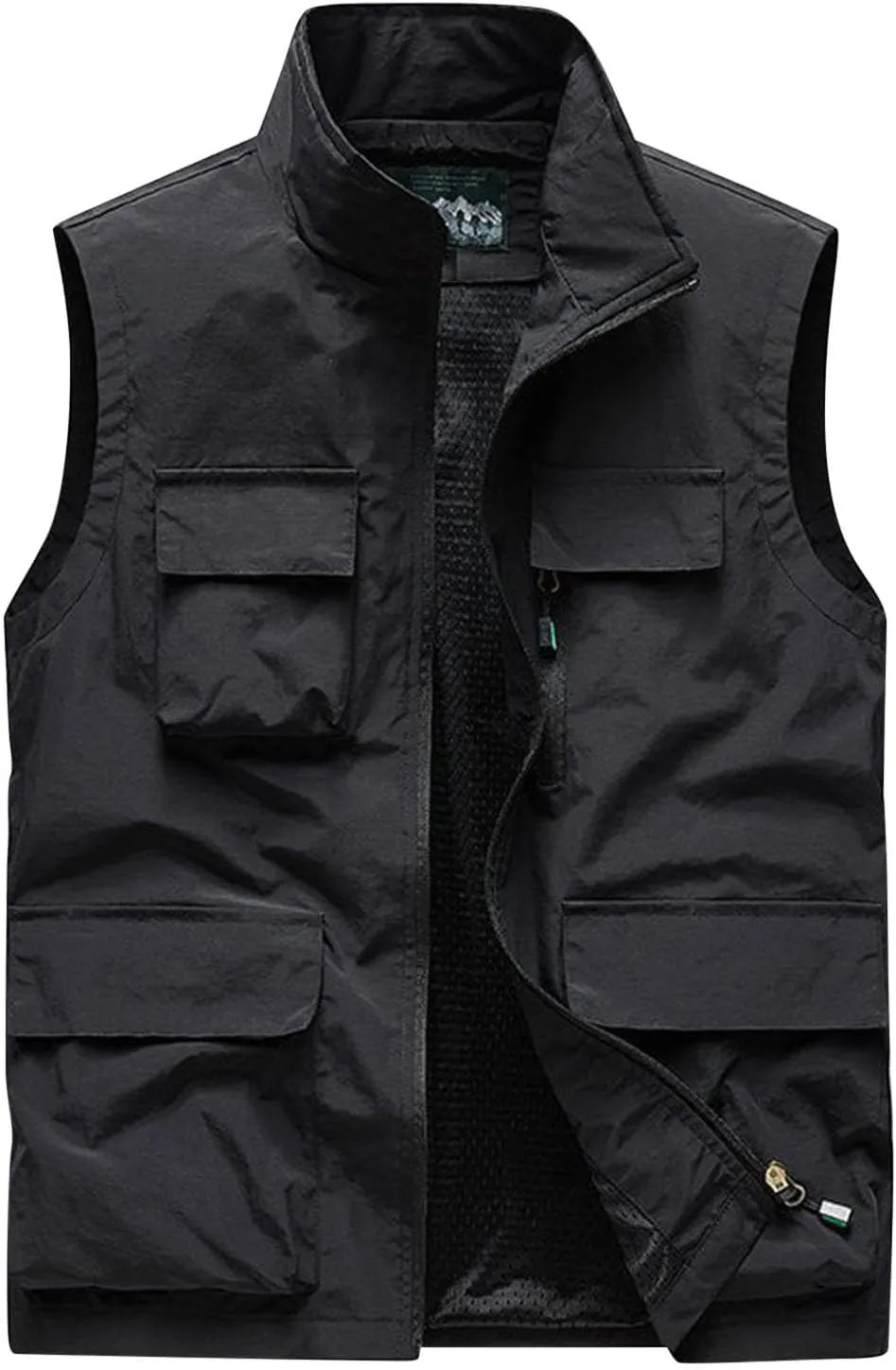 Men's Casual Lightweight Outdoor Vest Work Fish Photo Travel Vest Cargo Utility Vest Multi Pockets Sleeveless Jacket