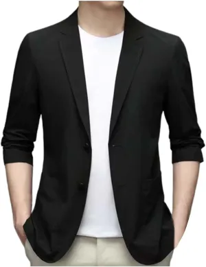 Men's Causal Blazers Lightweight 2 Button Notch Lapel Slim Fit Work Dress Suit Jacket Wedding Prom Party Sports Coat