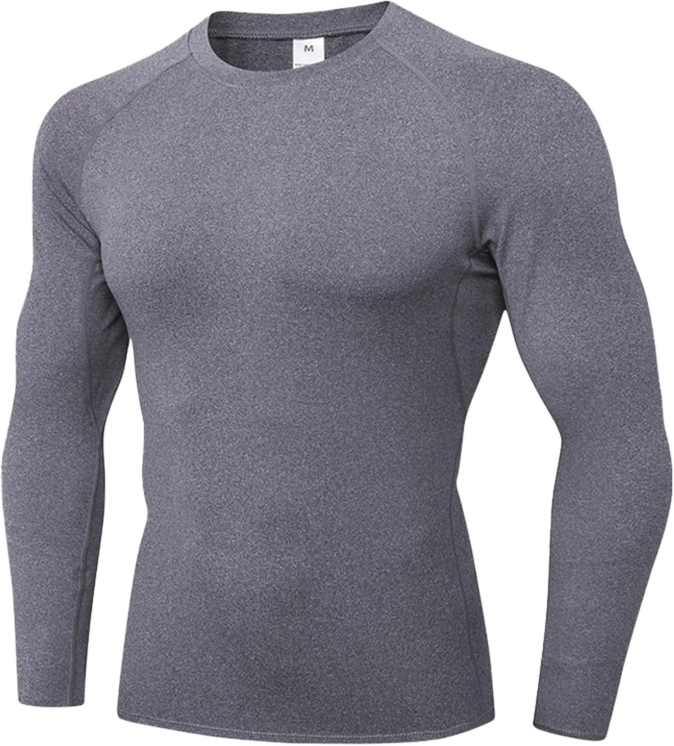 Men's Compression Shirt Long Sleeve Cool Dry Athletic Sports Baselayer Undershirts Running Workout Gym Top T-Shirt