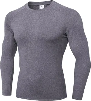 Men's Compression Shirt Long Sleeve Cool Dry Athletic Sports Baselayer Undershirts Running Workout Gym Top T-Shirt
