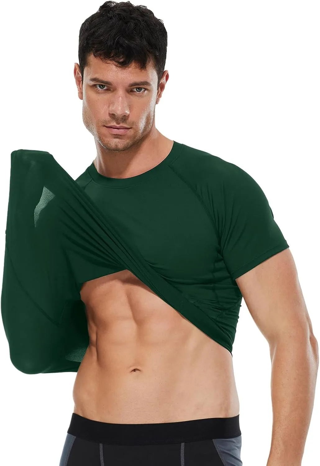 Men's Compression Shirt Short Sleeve Athletic Workout T Shirt Quick Dry Undershirts Baselayer Gym Tops
