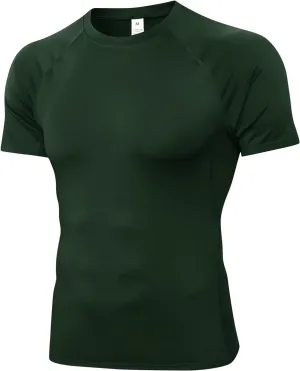 Men's Compression Shirt Short Sleeve Athletic Workout T Shirt Quick Dry Undershirts Baselayer Gym Tops