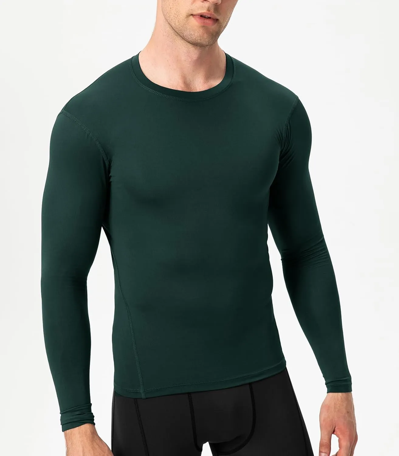 Men's Compression Shirts Long Sleeve Athletic T-Shirts Workout Running Tops Quick Dry Baselayer Undershirts for Football