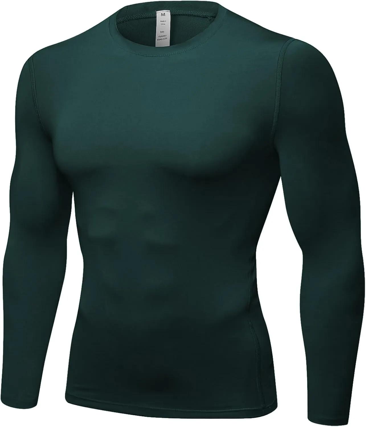 Men's Compression Shirts Long Sleeve Athletic T-Shirts Workout Running Tops Quick Dry Baselayer Undershirts for Football