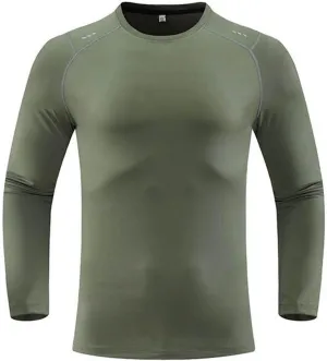 Men's Compression Shirts Long Sleeve Athletic Workout Sports Undershirt Base Layer Top for Winter Quick Dry Running Shirt Top