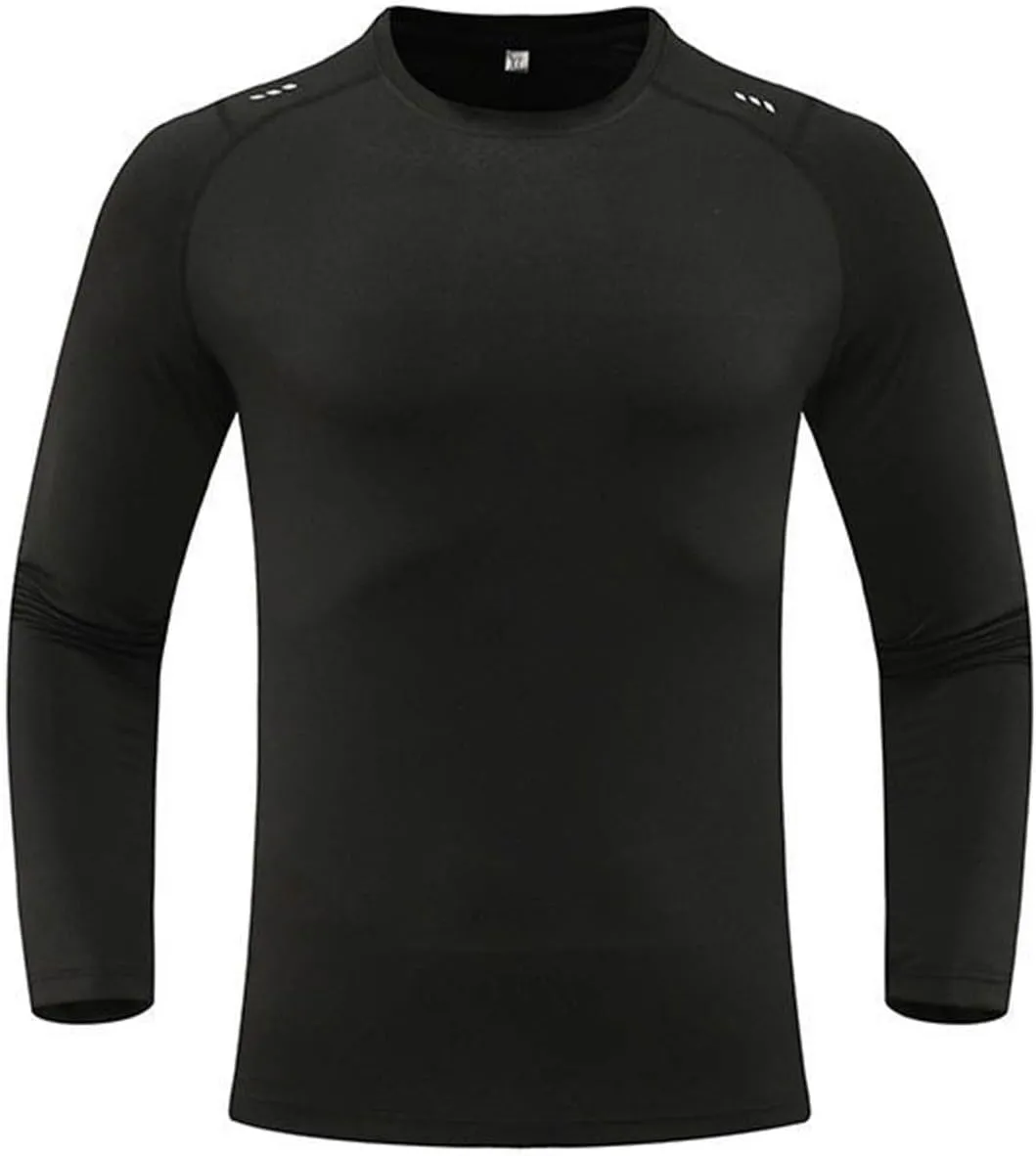 Men's Compression Shirts Long Sleeve Athletic Workout Sports Undershirt Base Layer Top for Winter Quick Dry Running Shirt Top