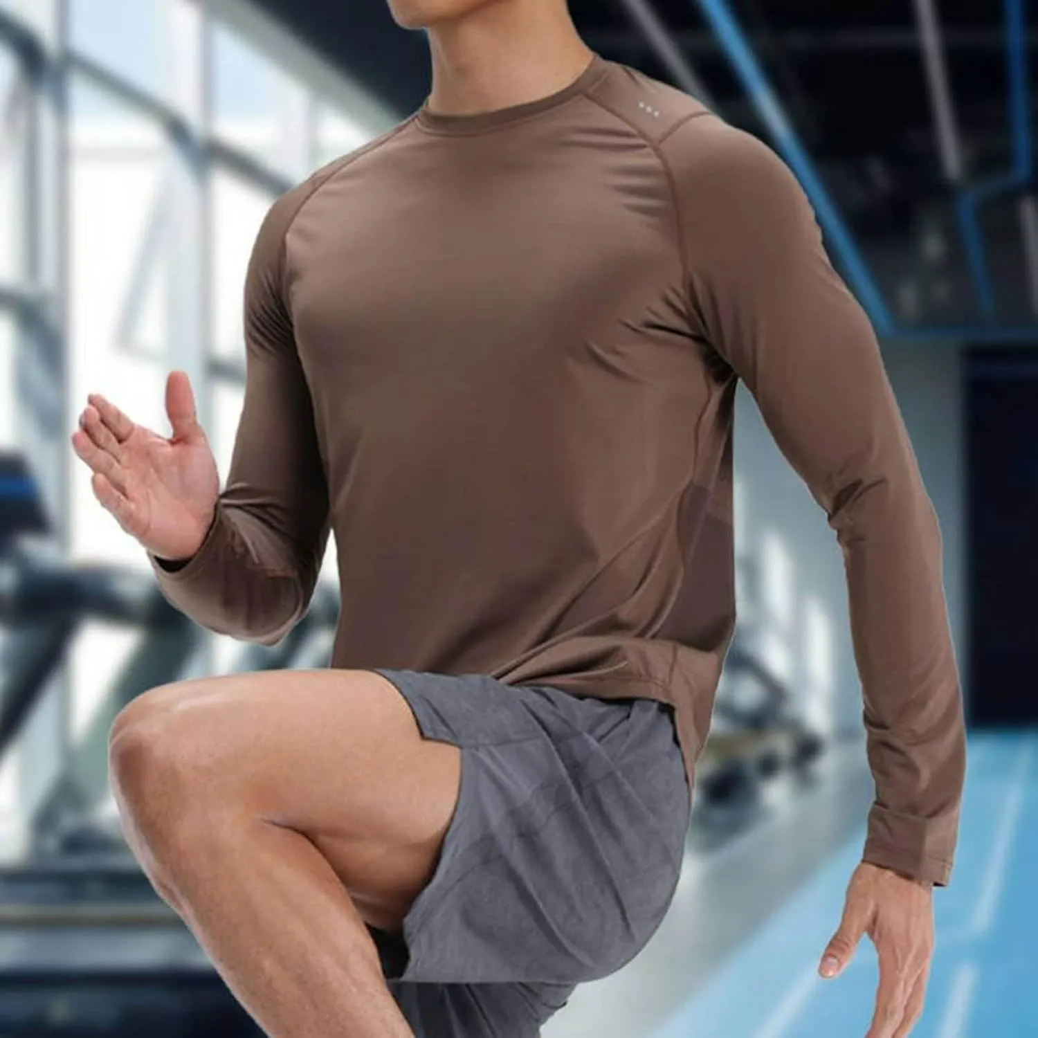 Men's Compression Shirts Long Sleeve Athletic Workout Sports Undershirt Base Layer Top for Winter Quick Dry Running Shirt Top