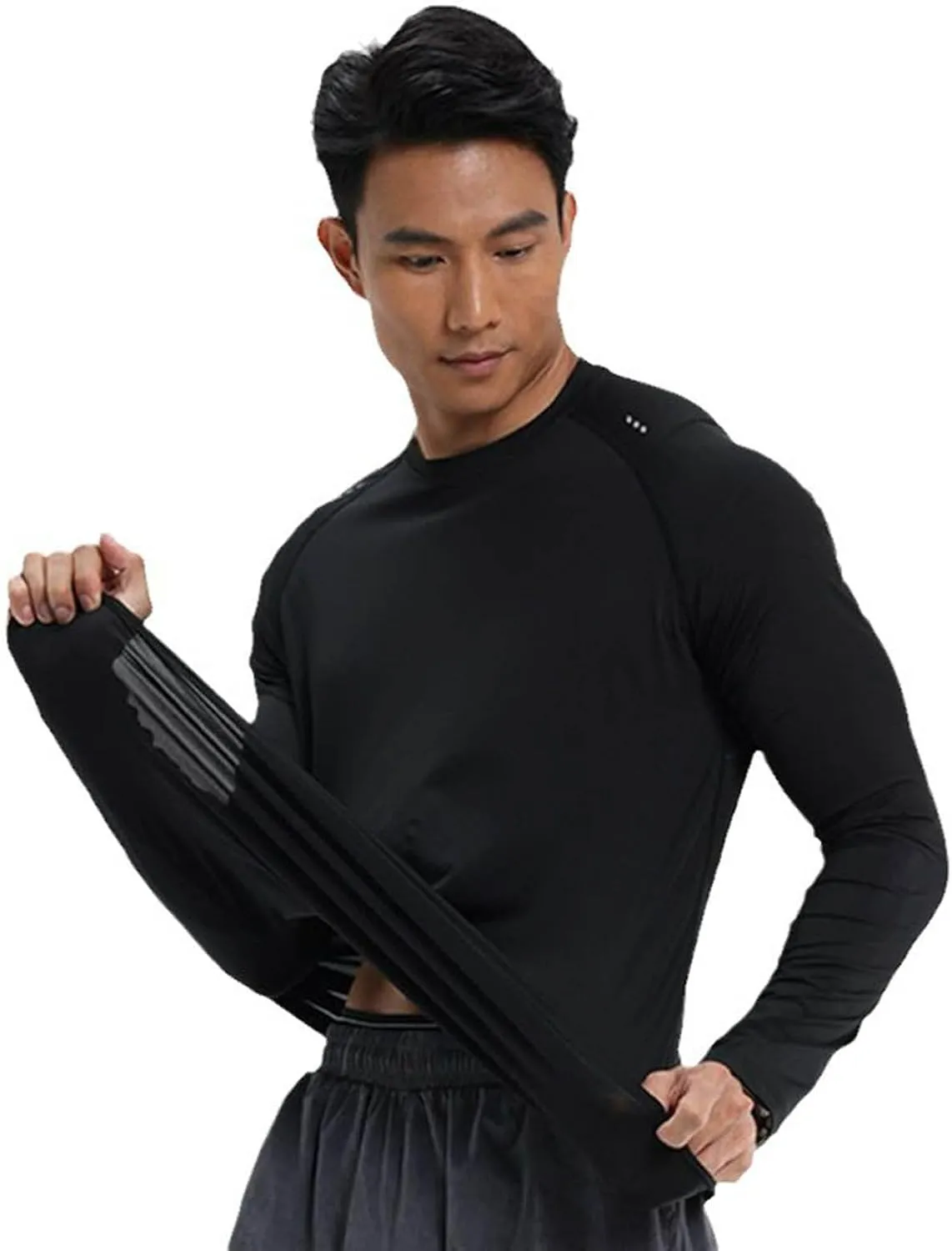 Men's Compression Shirts Long Sleeve Athletic Workout Sports Undershirt Base Layer Top for Winter Quick Dry Running Shirt Top