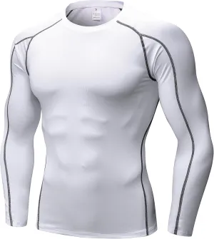 Men's Compression Shirts Long Sleeve Sport Workout T-Shirt Running Cool Dry Tops Active Baselayer Undershirts