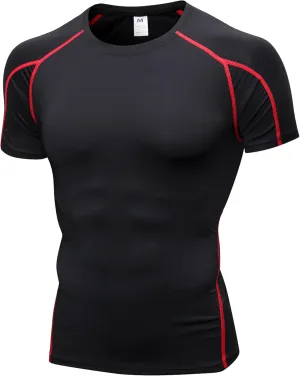 Men's Compression Shirts Short Sleeve Breathable Sports Athletic Quick Dry Tops Workout Base Layer Cycling T-Shirts