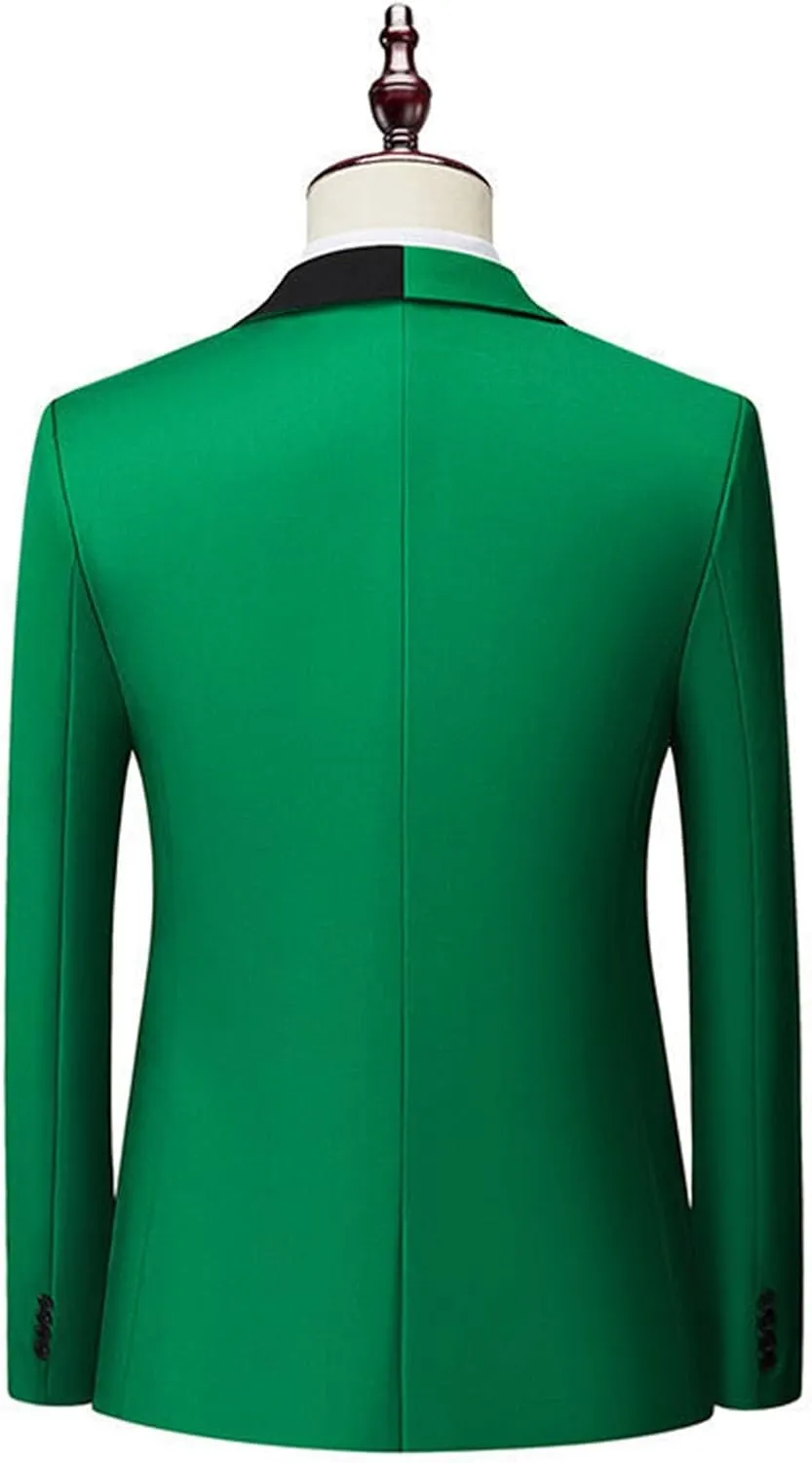 Mens Fashion Suit Jackets Formal Business Blazer Jackets Notch Collar Slim Fit Color Block Wedding Prom Jackets
