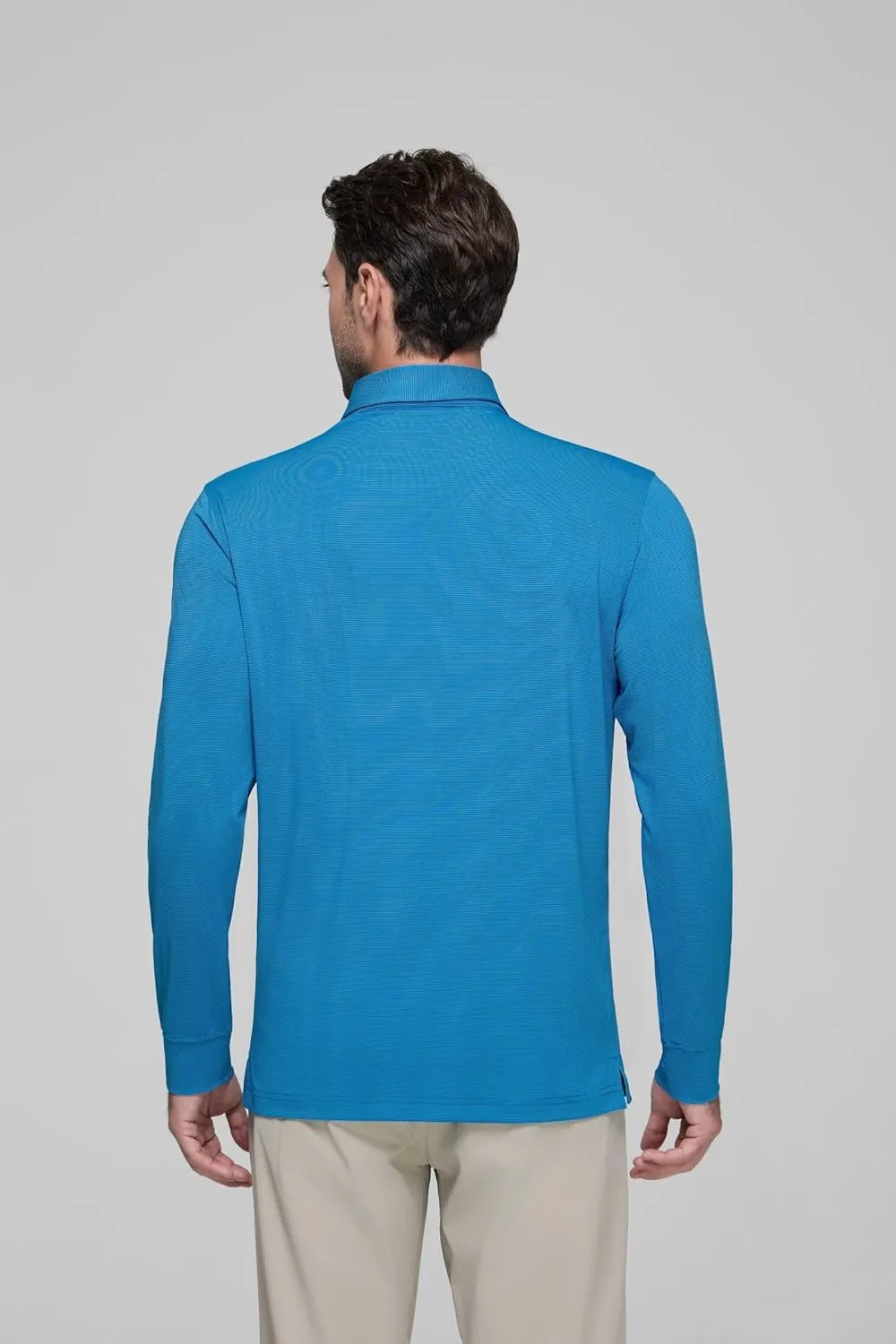 Mens Golf Shirts Long Sleeve Moisture Wicking Collared Work Business Casual Tennis Polo Shirts for Men