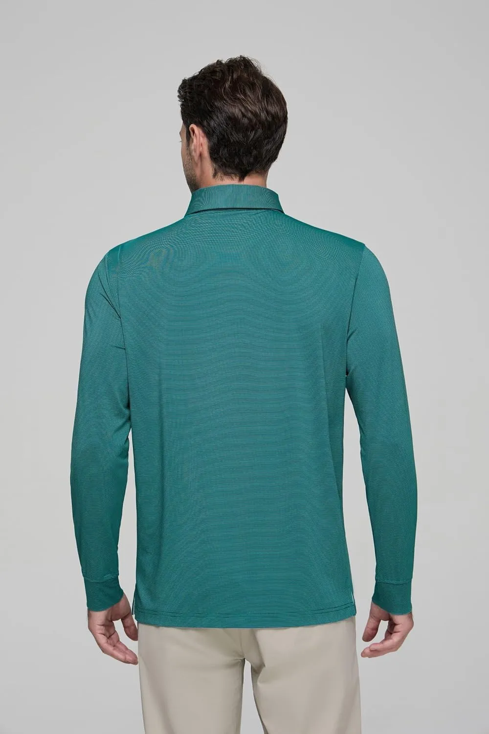 Mens Golf Shirts Long Sleeve Moisture Wicking Collared Work Business Casual Tennis Polo Shirts for Men