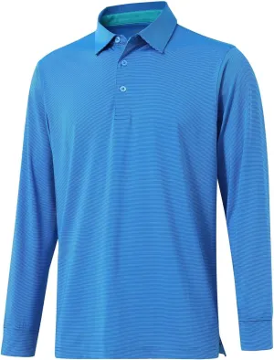 Mens Golf Shirts Long Sleeve Moisture Wicking Collared Work Business Casual Tennis Polo Shirts for Men