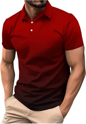 Mens Golf Shirts Quick Dry Short Sleeve Shirt 1/4 Button Down Shirts Lapel Casual T Shirt Moisture Wicking T-Shirt