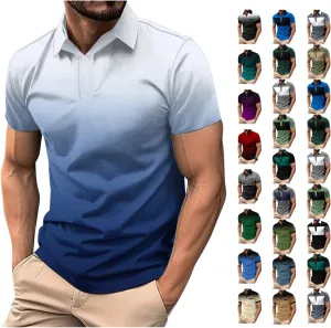 Mens Golf Shirts Quick Dry Short Sleeve Shirt 1/4 Button Down Shirts Lapel Casual T Shirt Moisture Wicking T-Shirt