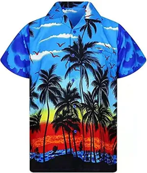 Men's Hawaiian Shirts Casual Button Down Shirts Tropical Beach Resort Short Sleeve