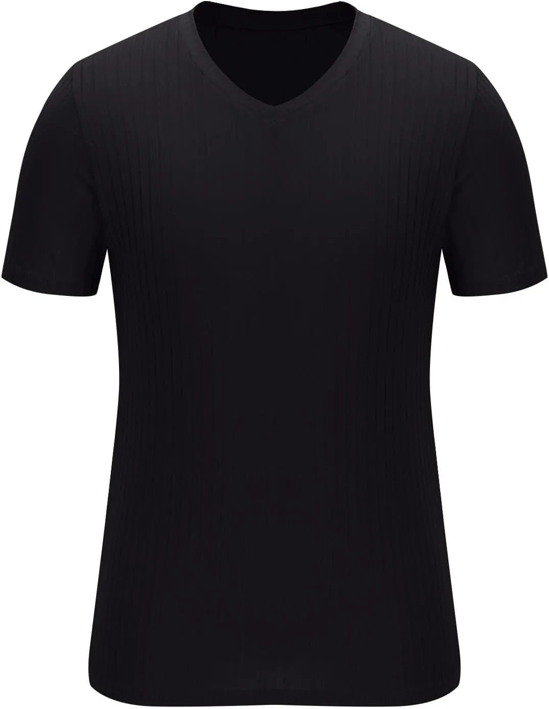 Mens Knit T Shirts Slim Fit Casual V Neck Short Sleeve Men Fashion Ribbed Knit Vintage Sweater Tee Pullover Shirts