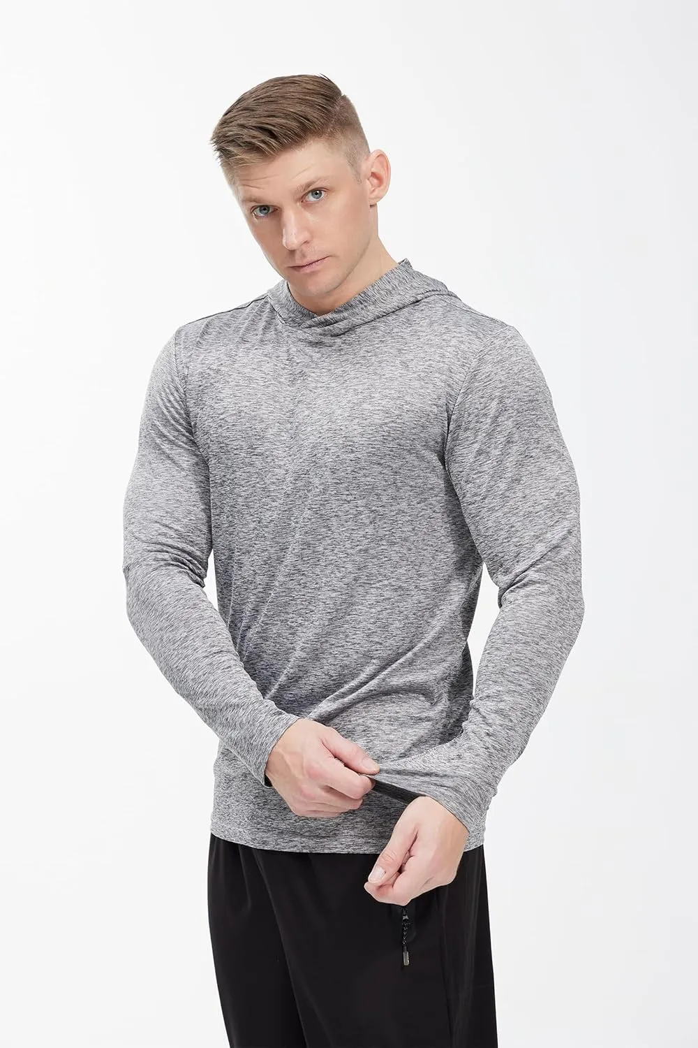 Men's Lightweight Hoodies 4 Pack Long Sleeve Athletic Shirts for Mens Running Workout Swim T-Shirt