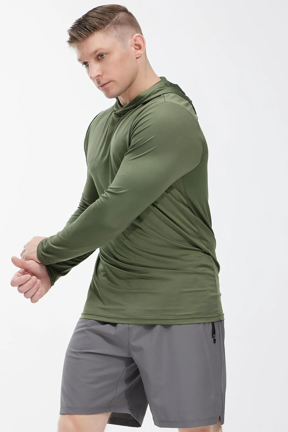 Men's Lightweight Hoodies 4 Pack Long Sleeve Athletic Shirts for Mens Running Workout Swim T-Shirt