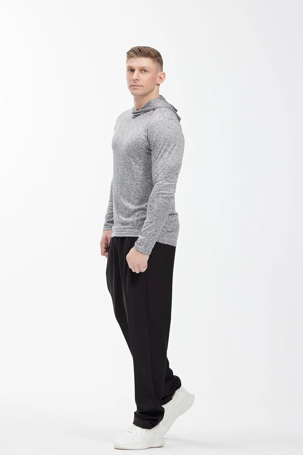 Men's Lightweight Hoodies 4 Pack Long Sleeve Athletic Shirts for Mens Running Workout Swim T-Shirt