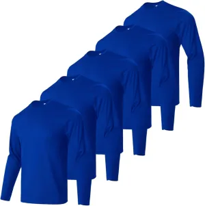 Mens Long Sleeve Shirts Quick Dry Crew Neck Sun Protection Gym Workout Athletic T-Shirt