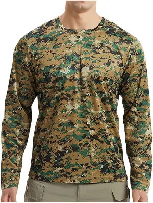 Men'S Long Sleeve Sun Protection Shirts Lightweight Hunting Shirt Quick Dry Fishing Hoodie Summer Camouflage Shirts