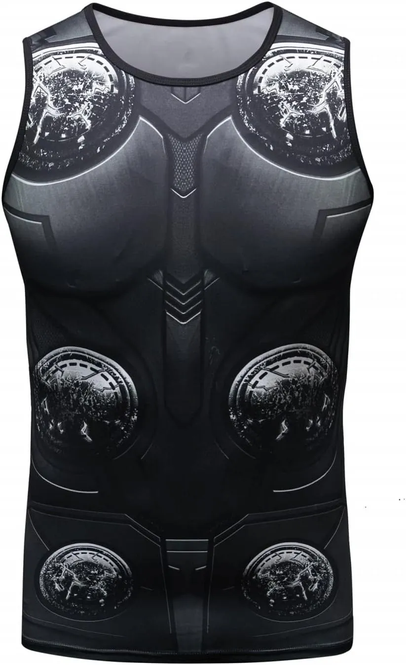 Men's Muscle Tank Top Sleeveless T-Shirts Baselayer Tees Cool Dry Compression Shirts Running Sports Vest