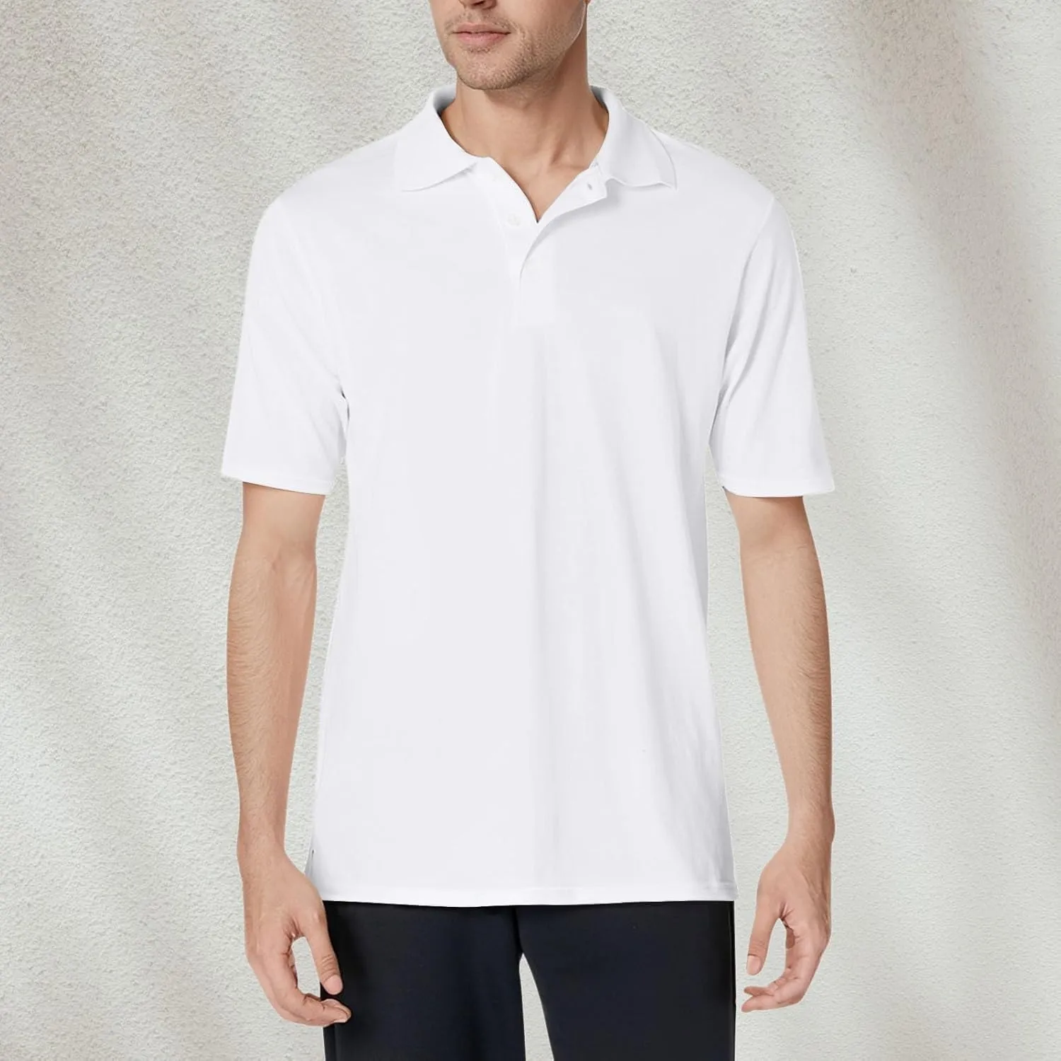 Men's Polo Shirts Summer Short Sleeve Casual 3 Button T-Shirts Classic Basic Golf Work Tees Tops with Pocket