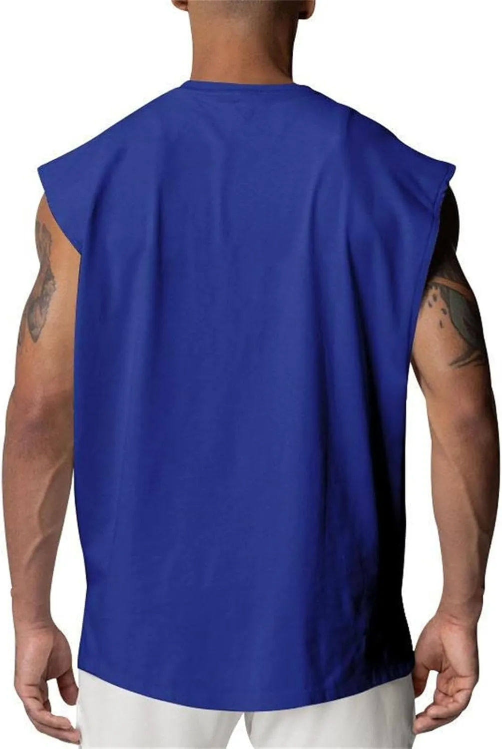 Mens Raglan Cut Off Running Shirts Quick Dry Casual Muscle Tank Tops Workout Gym Athletic Sleeveless Hiking T-Shirts