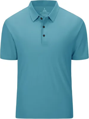 Men's Seamless Polo Shirt Slim Fit Collared Short Sleeve Cool Skin-Friendly Quick-Drying for Casual Work
