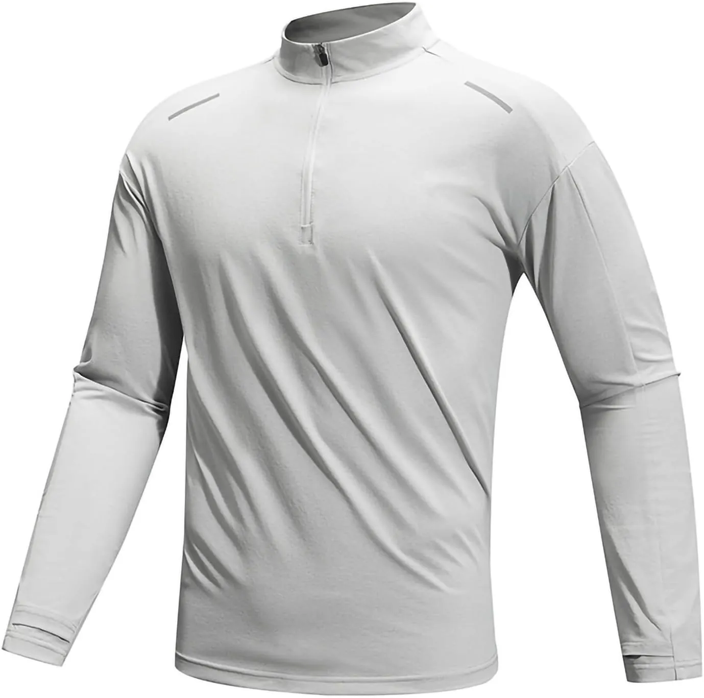 Men's Shirts Quick Dry Slim Fit Half Zipper Long Sleeve Solid Lightweight Shirt Odor Control Elastic Lightweight Tops